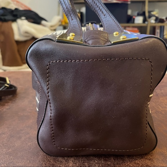 Tory Burch one of a kind brown and white top handle bag - Picture 15 of 16